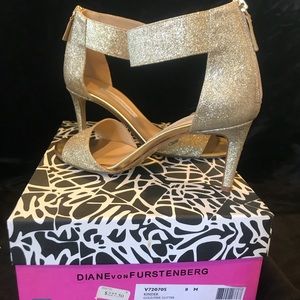 Gold Sparkly Heels DIANNE von FURSTENBERG